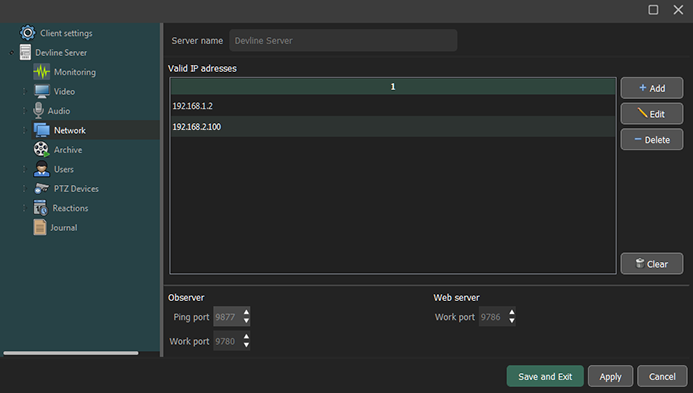 Managing MyVMS network functions